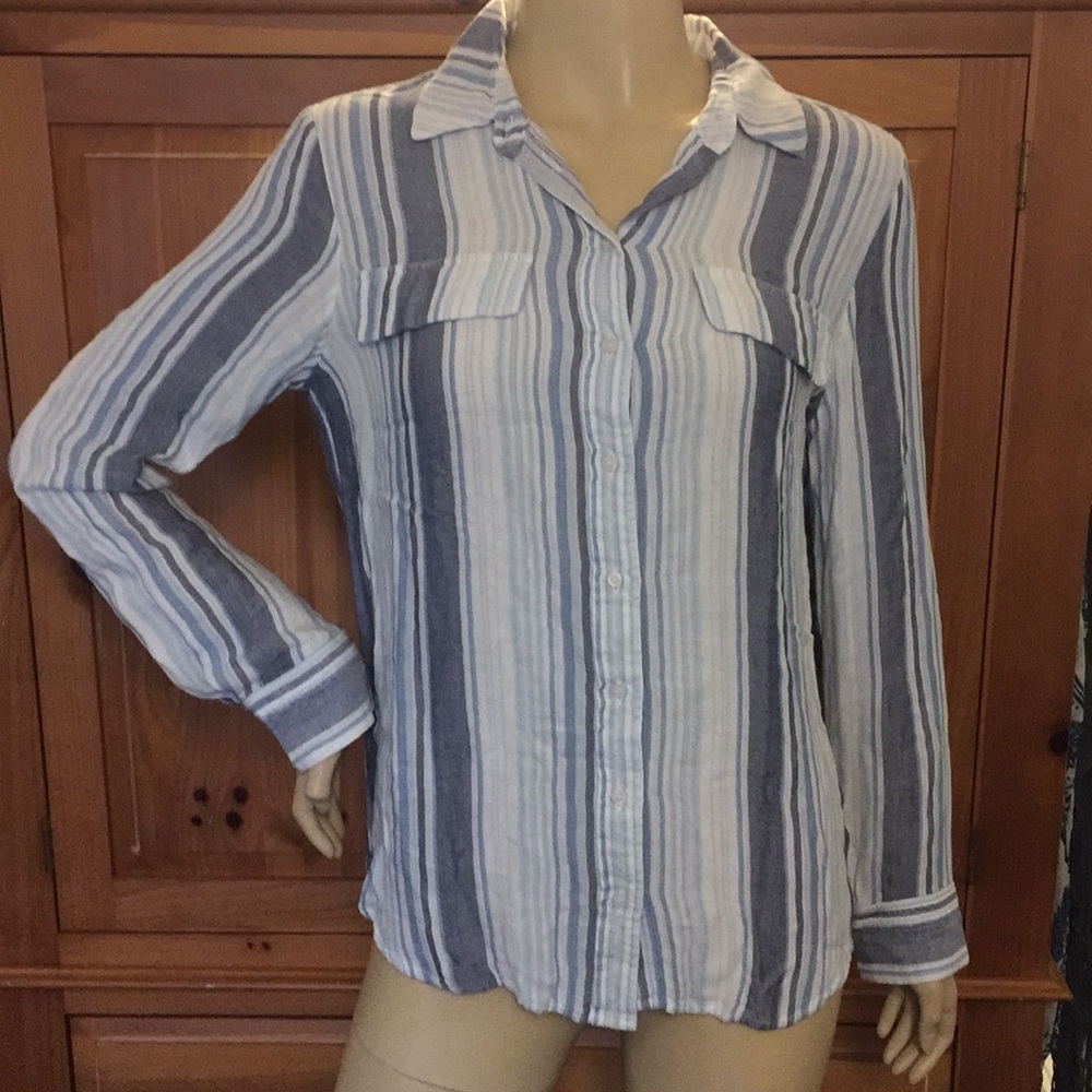 A Loves A Striped Button Down Flowy Summer